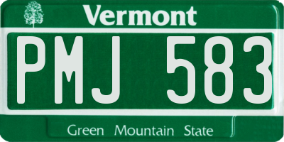 VT license plate PMJ583