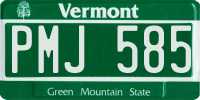 VT license plate PMJ585