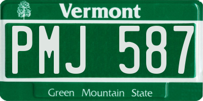 VT license plate PMJ587