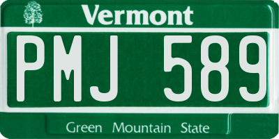 VT license plate PMJ589