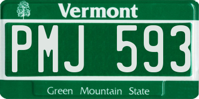 VT license plate PMJ593