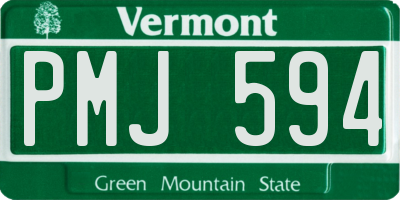 VT license plate PMJ594