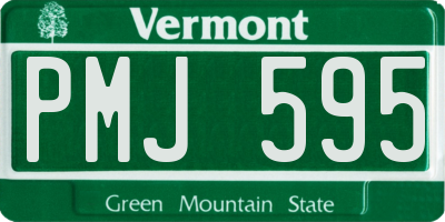 VT license plate PMJ595