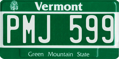 VT license plate PMJ599