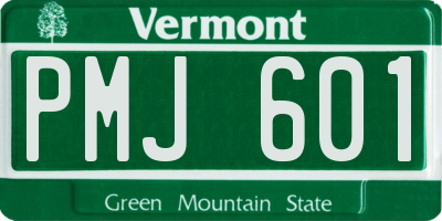 VT license plate PMJ601