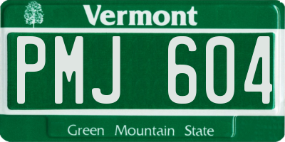 VT license plate PMJ604