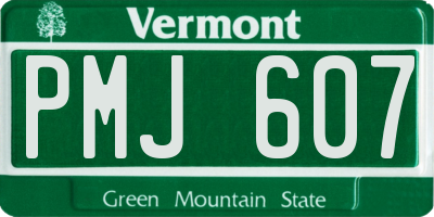 VT license plate PMJ607