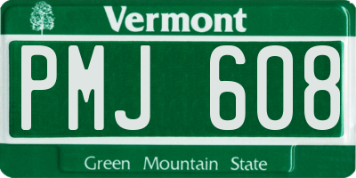 VT license plate PMJ608