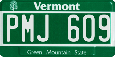VT license plate PMJ609