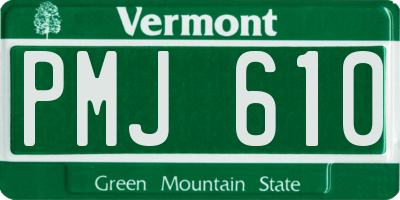 VT license plate PMJ610