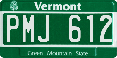 VT license plate PMJ612