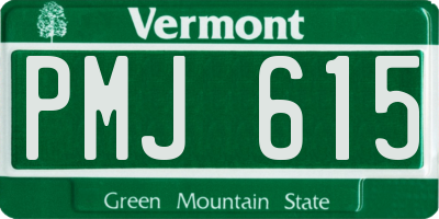VT license plate PMJ615