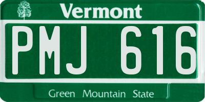 VT license plate PMJ616