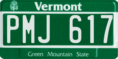 VT license plate PMJ617