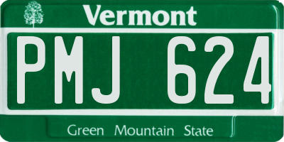VT license plate PMJ624