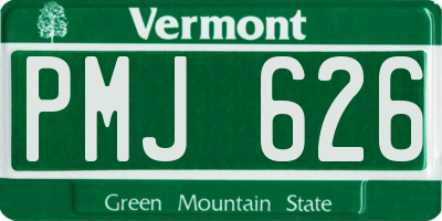 VT license plate PMJ626