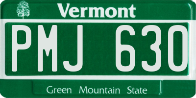 VT license plate PMJ630