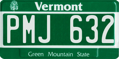 VT license plate PMJ632