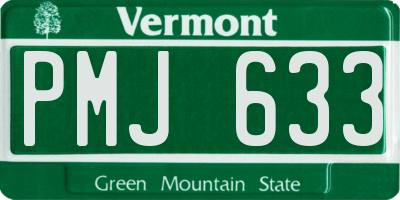 VT license plate PMJ633