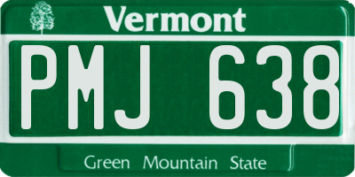 VT license plate PMJ638