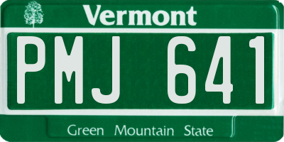 VT license plate PMJ641