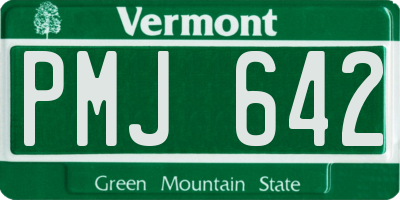 VT license plate PMJ642