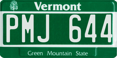 VT license plate PMJ644