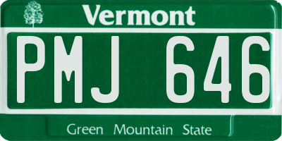 VT license plate PMJ646