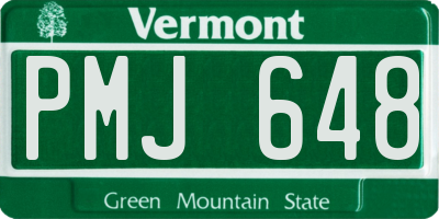 VT license plate PMJ648