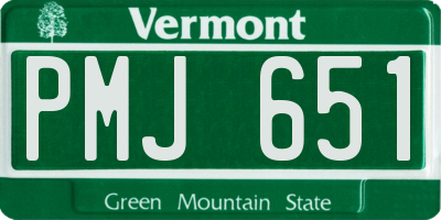 VT license plate PMJ651