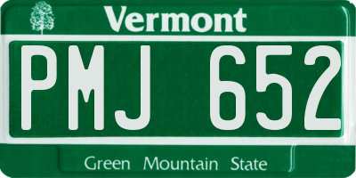 VT license plate PMJ652