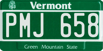VT license plate PMJ658
