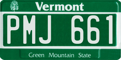 VT license plate PMJ661
