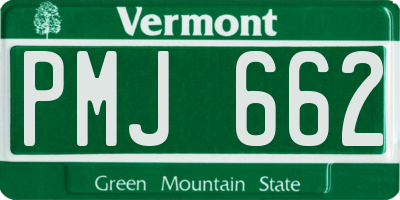 VT license plate PMJ662