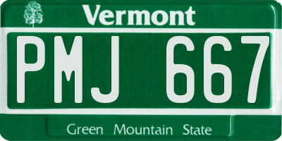 VT license plate PMJ667