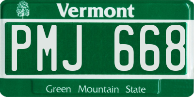 VT license plate PMJ668