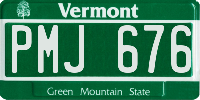 VT license plate PMJ676