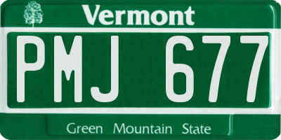 VT license plate PMJ677