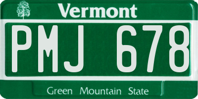 VT license plate PMJ678
