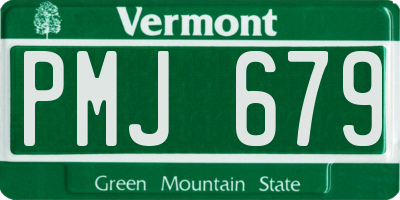 VT license plate PMJ679