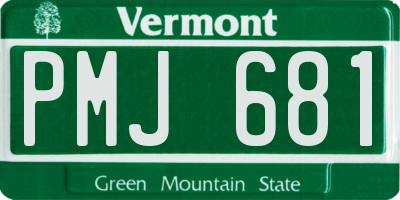 VT license plate PMJ681