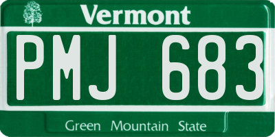 VT license plate PMJ683