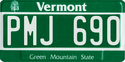 VT license plate PMJ690