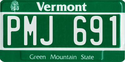 VT license plate PMJ691