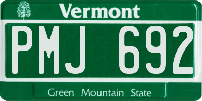 VT license plate PMJ692