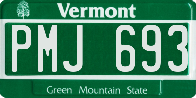 VT license plate PMJ693