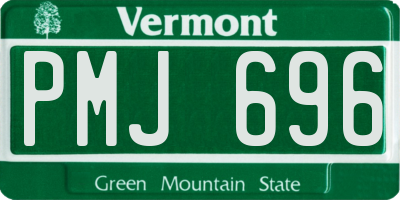 VT license plate PMJ696