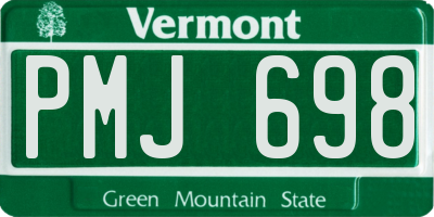 VT license plate PMJ698
