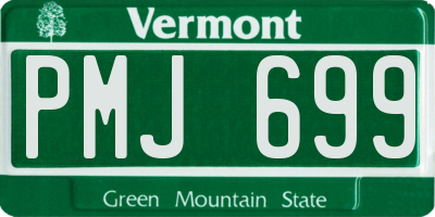 VT license plate PMJ699