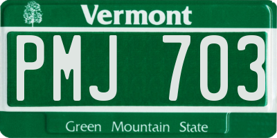 VT license plate PMJ703